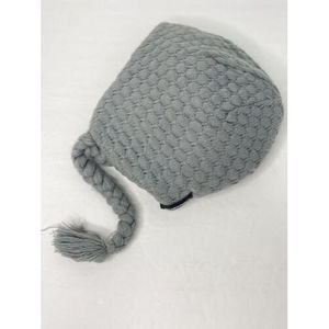 Mens BURTON Knit Earflap Winter Ski Hat Grey Cap Beanie L XL